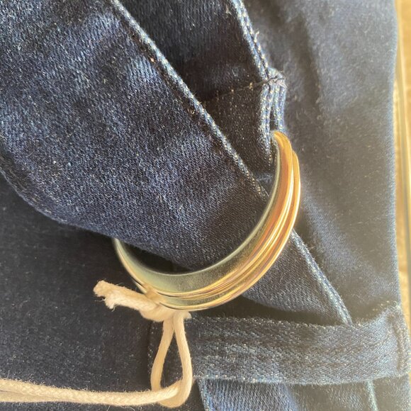FRAME Le High Flare medium/dark wash jeans with D-ring belt - Picture 12 of 14